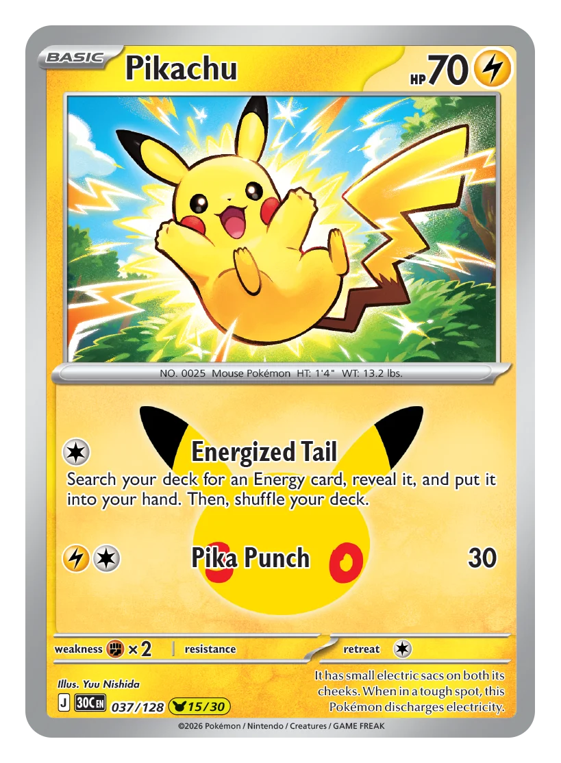 Pikachu 30th Celebration karta 037